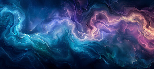 Fototapeta premium A closeup of an abstract background with swirling shapes in shades of blue, green and purple, wallart, wallpaper, background, backdrop