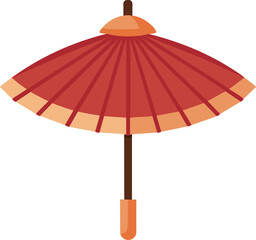 Japanese retro traditional paper umbrella illustration