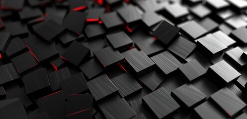 a black background with an elegant abstract geometric square shape. can be used as a background for posters, banners, promotional media, wallpaper and others.