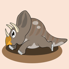Cute dinosaur.Triceratop. cute animal. Vector background.Characters for children