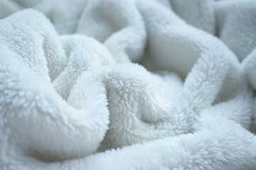 white soft fluffy blanket textile