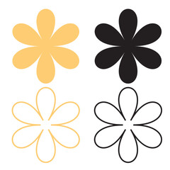 Abstract Flower Shape. isolated on white background. Vector illustration. EPS 10 © KD Vector Studio