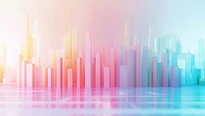Fototapeta premium Abstract Skyline with Colorful Gradient