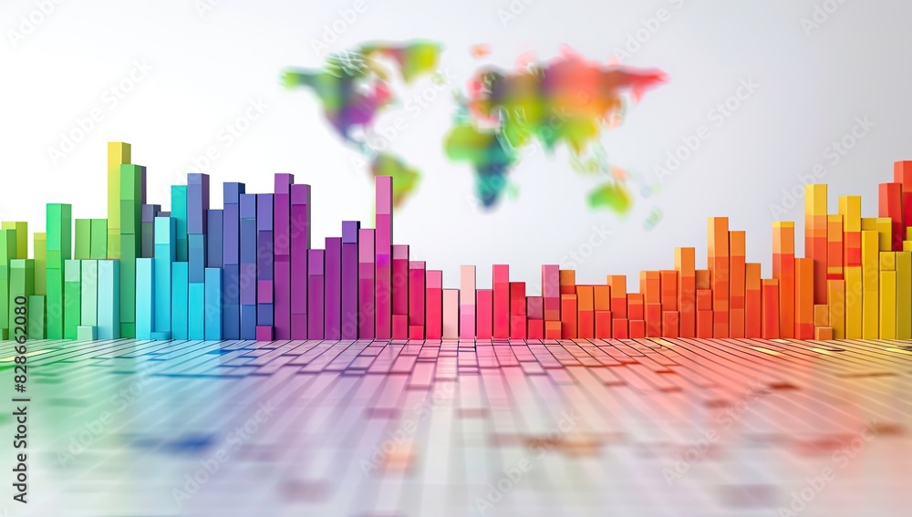 Poster neon financial graph with data points