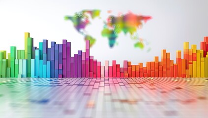 Obraz premium Neon Financial Graph with Data Points