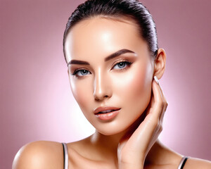 Fototapeta premium woman wearing cosmetics