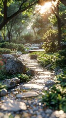 Japanese Garden: A Serene Retreat Under Sunlight