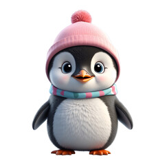Fototapeta premium 3d penguin in winter clothes