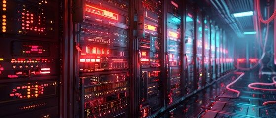 Illuminated server room panel 