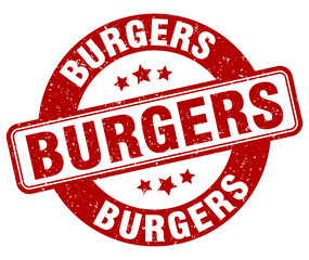 burgers stamp. burgers label. round grunge sign