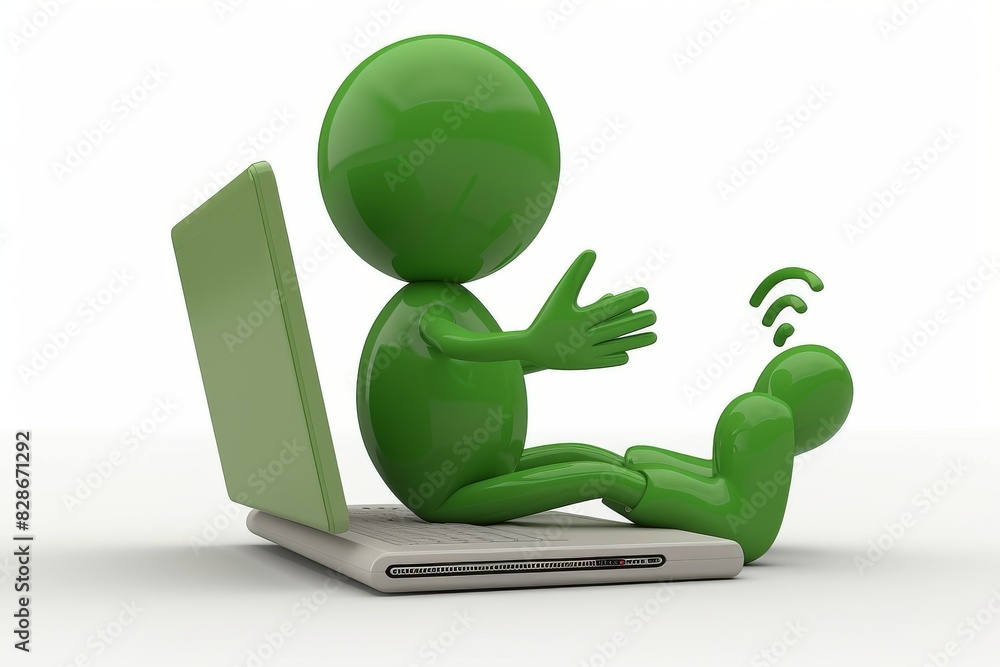 Poster modern laptop with a digital interface, showcasing advanced technology and connectivity for efficien