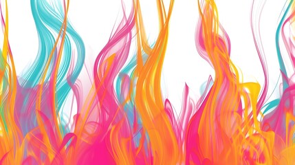 Fototapeta premium Colorful Dynamic Flowing Liquid Flames and Smoke Effect Abstract Digital Art