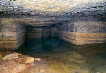Odessa catacombs flooded with water, historical tourist site