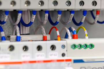 Connection of electrical units in an electrical distribution cabinet using copper mounting wires....