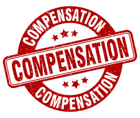 compensation stamp. compensation label. round grunge sign