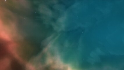 Space background. Nice clean colorful nebula with star field. 3D rendering
