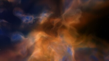 Space background. Nice clean colorful nebula with star field. 3D rendering
