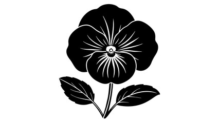 nasturtium  flower vector silhouette illustration