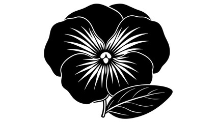 nasturtium  flower vector silhouette illustration