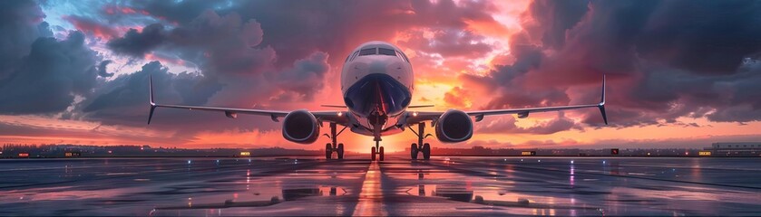 Fototapeta na wymiar high detailed photo, of airplane manufacturing, photorealistic, dynamic, VIBRANT, navy and purple GRADIENT