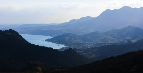 Kara-Dag, view of the mountains of the ancient volcano Karadag