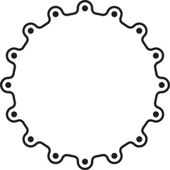Round Gasket Industrial Border Frame. Ideal for vintage label or logo designs.