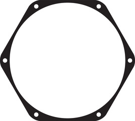 Round Gasket Industrial Border Frame. Ideal for vintage label or logo designs.