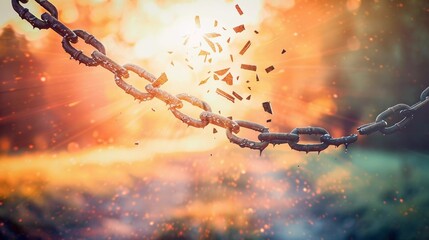 Shattered Chains: Hope Dawns on Freedom's Path (Addiction Recovery, Hope)