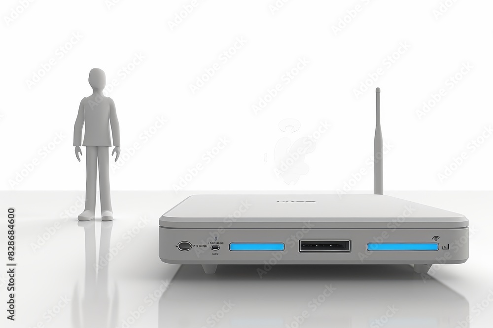 Poster minimalist home router setup demonstrating simple yet effective home networking solutions for everyd