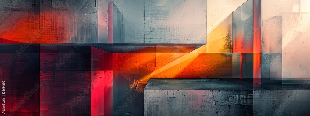 Fototapete abstract geometric shapes merging into one another.