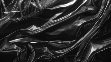 Plastic wrap texture background. Photo overlay effect. Wrinkled transparent black plastic wrap. Clean blank texture overlay effect mock-up  template.