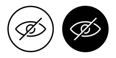 Sensitive content, hide icon on black circle. Social media violence post concept