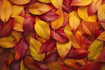 autumn red yellow texture or background with autumn leaves
