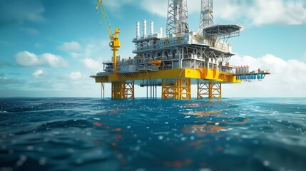 Setting Up a Drilling Rig at an Offshore Site: Anchoring, Stabilizing, and Assembling Equipment