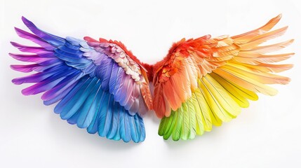 The wings of a bird are painted in a rainbow of colors © AnuStudio