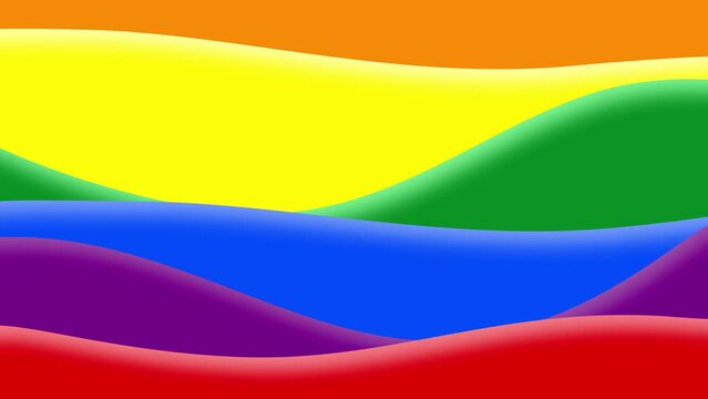 Background with abstract colorful waves.seamless loop.Colorful or rainbow background.Rainbow flag,LGBT pride flag or gay pride flag.	