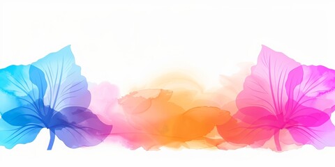 Obraz premium Watercolor smooth painting, very dreamy flowers in different colors standing tall in a field