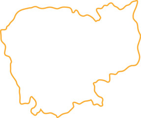 Cambodia color illustration travel map