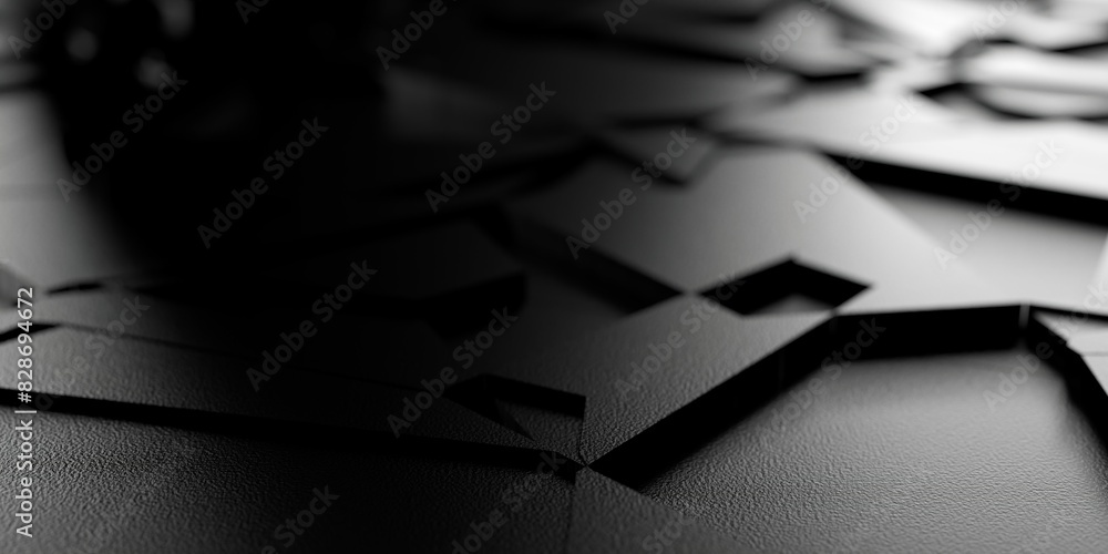 Poster modern minimal black geometrical technology triangle shapes pattern background with selective focus