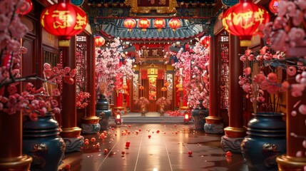 Obraz premium Joyous Festivities of Chinese New Year: A Symbol of Renewal and Celebration