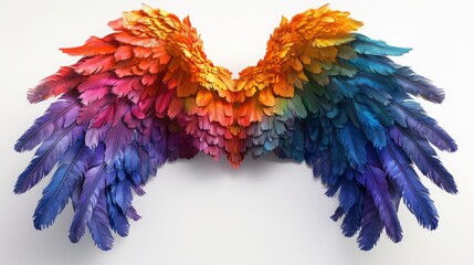 A colorful wing of a bird with a rainbow of colors