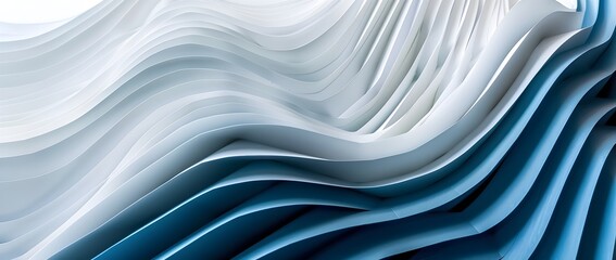 Obraz premium Captivating Blue and White Paper Craft Layered Abstract Background with Minimal Aesthetic