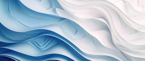Obraz premium Captivating Blue and White Paper Installation with Pristine Photographic and Exceptional Paper Folding Mastery