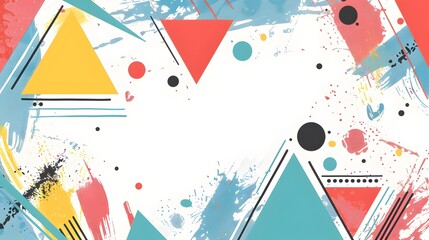 Abstract Geometric Shapes Arrangement in Vibrant Colorful Design for Modern Minimal Background or Branding