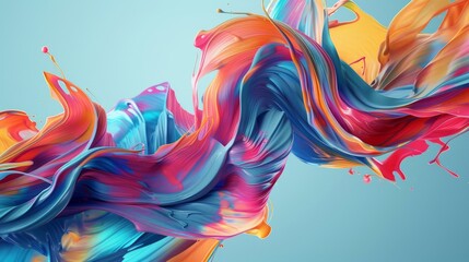 Mesmerizing burst of orange blue and purple paint in motion, abstract background