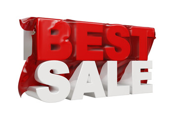 Red sale text Best Sale 3D Text illustration High Quality Rendering Transparent PNG