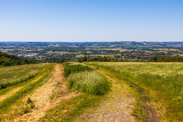 Vue sur les collines et les champs du Lauragais depuis les hauteurs de Revel