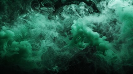 Mystical green smoke an enchanting abstract image capturing swirling patterns