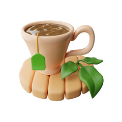 Hot tea 3d illustration