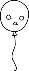Hand drawn Halloween balloon